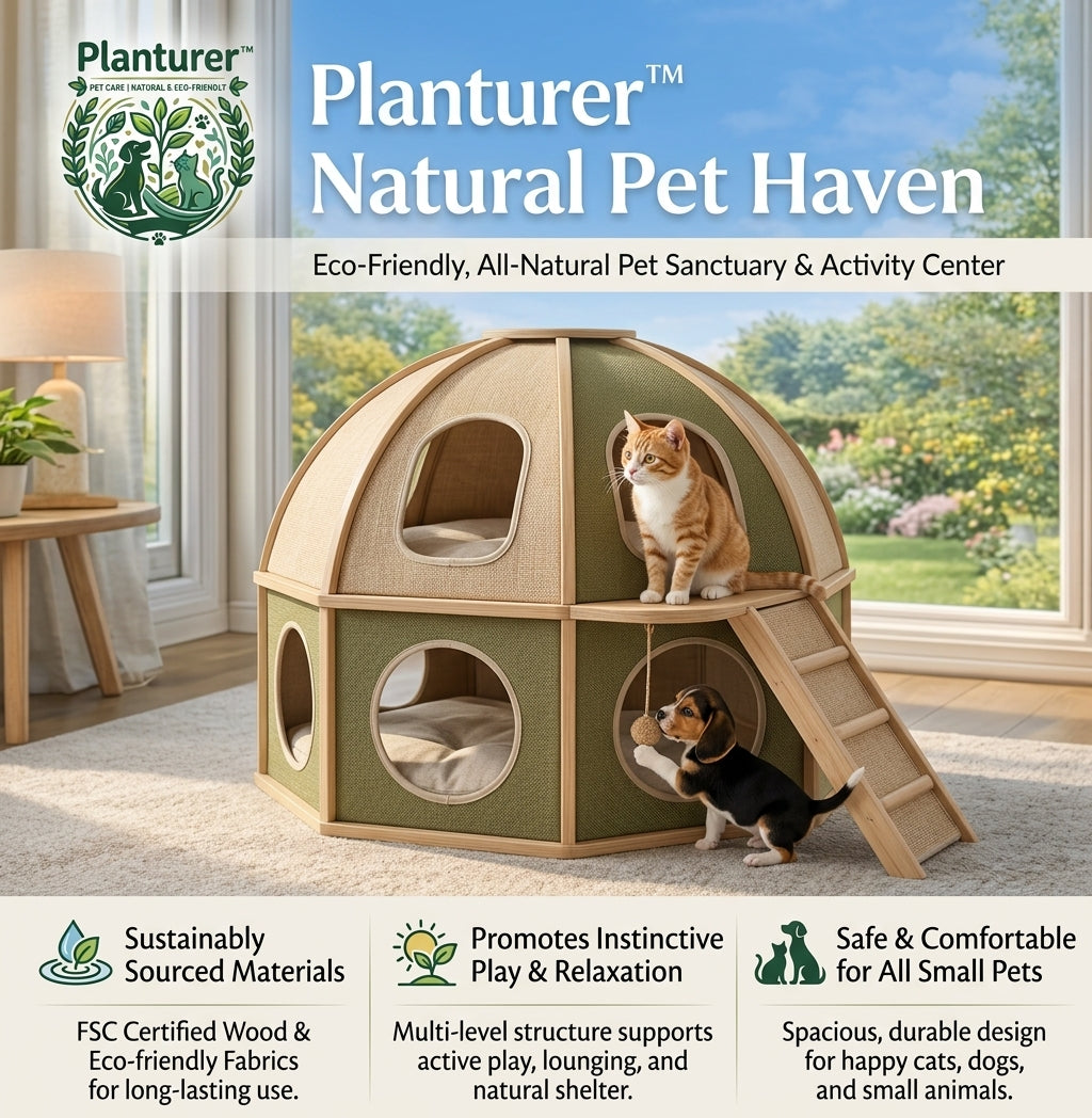 𝐩𝐥𝐚𝐧𝐭𝐮𝐫𝐞𝐫™ Natural Pet Haven Multi-Level Pet Activity House