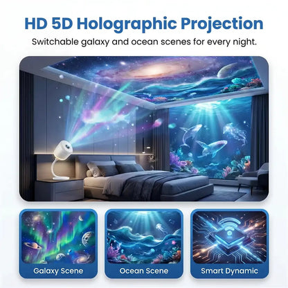 Kaala® Smart 5D Holographic Night Light Projector (HD Dynamic)