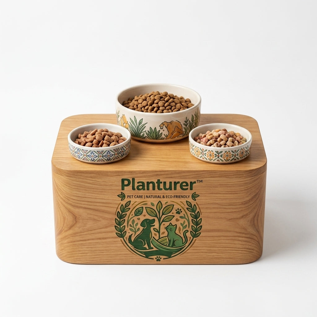 𝐩𝐥𝐚𝐧𝐭𝐮𝐫𝐞𝐫™ NaturaFlow Ceramic Pet Feeding Station