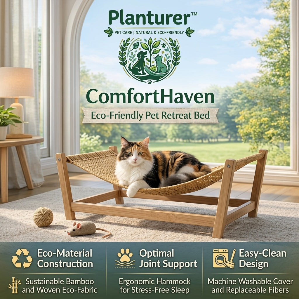 𝐩𝐥𝐚𝐧𝐭𝐮𝐫𝐞𝐫™ ComfortHaven Eco-Friendly Pet Retreat Bed